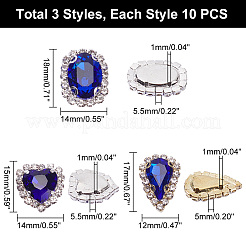 30Pcs 3 Style Sew on Rhinestone&nbsp;GLAA-GA0001-63B