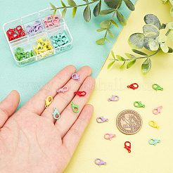 60Pcs 6 Colors Spray Painted Eco-Friendly Alloy Lobster Claw Clasps&nbsp;FIND-PH0004-93