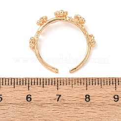 Brass Micro Pave Cubic Zirconia Cuff Open Rings for Women&nbsp;RJEW-B157-01B-G
