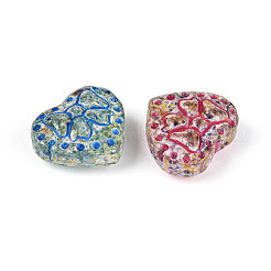 Spray Painted Transparent Glass Beads Strands&nbsp;GLAA-N061-04