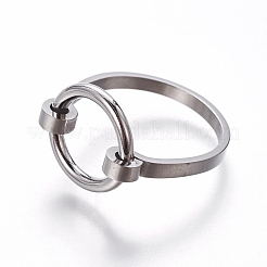 Tarnish Resistant 304 Stainless Steel Finger Rings&nbsp;RJEW-E158-08P