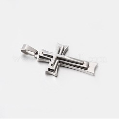 Tarnish Resistant 304 Stainless Steel Cross Pendants&nbsp;LS-STAS-M185-33P