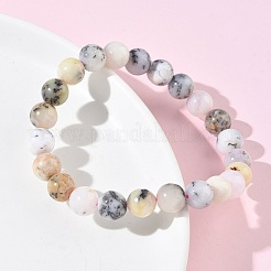 Natural Green Opal Round Beads Stretch Bracelets for Women&nbsp;BJEW-Z158-03L-03