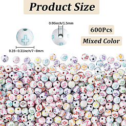 600Pcs Craft Acrylic Beads&nbsp;SACR-PA0001-34