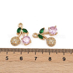 Brass Micro Pave Cubic Zirconia Pendants&nbsp;KK-C115-03A-01G