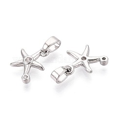 Brass Micro Pave Clear Cubic Zirconia Pendants&nbsp;KK-T080-78P