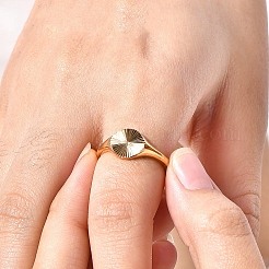 Flat Round 304 Stainless Steel Finger Rings&nbsp;FS-WG268FC-04