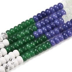 Natural Flower Amazonite & Dyed White Jade & Tiger Eye & Howlite & Quartz Crystal & Synthetic Turquoise Beads Strands&nbsp;G-Z135-C06