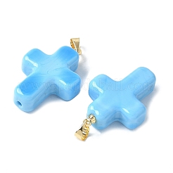 Handmade Lampwork with Brass Pendants&nbsp;LAMP-I030-01G-05