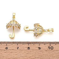Brass Micro Pave Cubic Zirconia Pendants&nbsp;KK-T073-53G
