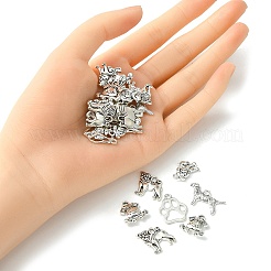 25Pcs 5 Style Tibetan Style Puppy Pendants&nbsp;TIBEP-YW0001-54