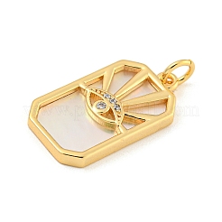 Rack Plating Brass Pave Clear Cubic Zirconia Pendants&nbsp;KK-Z048-02G