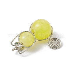 Imitation Jade Glass Bead Pendants&nbsp;PALLOY-JF02479-01