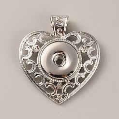 Alloy Rhinestone Hang Snap Base Pendants&nbsp;FIND-WH0150-12P