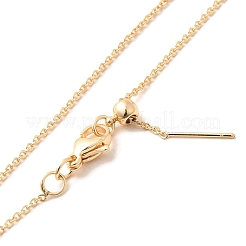 1mm Rack Plating Brass Cable Chain Adjustable Slider Necklaces for Women Men&nbsp;MAK-L044-03G