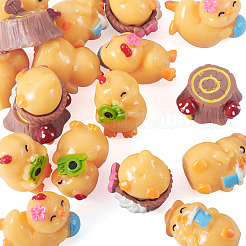 18Pcs 6 Styles Resin Chick & Stump with Mushroom Ornaments&nbsp;DJEW-TA0001-41