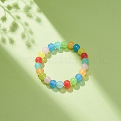 Imitation Jade Acrylic Round Beaded Stretch Bracelet for Kids&nbsp;BJEW-JB08721-02