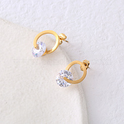 Stainless Steel Oval Stud Earrings&nbsp;ES3384