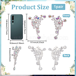 2Pcs 2 Styles Flower Alloy Rhinestone Ornament Accessories&nbsp;DIY-FG0008-05A