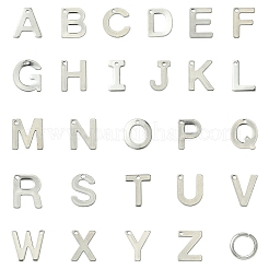 104Pcs 26 Styles Letter A~Z 304 Stainless Steel Alphabet Letter Charms&nbsp;STAS-FS0001-67