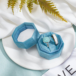 Octagon Velvet Ring Boxes&nbsp;VBOX-WH0011-09