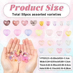 50Pcs 5 Styles Transparent Acrylic Beads&nbsp;TACR-YW0003-40