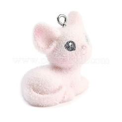 Animal Theme Flocky Resin Pendants&nbsp;RESI-M051-01A