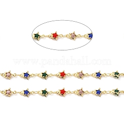 Star Handmade Brass Glass Beaded Chains&nbsp;CHC-M024-03G