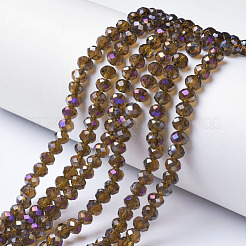 Electroplate Transparent Glass Beads Strands&nbsp;EGLA-A034-T6mm-F