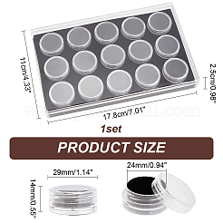 15 Slots Mini Round Plastic Jewelry Screw Top Bead Jars Sets with Velvet Inside&nbsp;AJEW-WH0472-42C