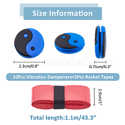 Yin Yang Silicone Tennis Racquet Dampener&nbsp;AJEW-FH0004-56