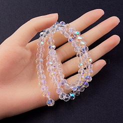 Electroplate Transparent Glass Beads Strands&nbsp;EGLA-YW0001-65B