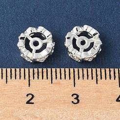 Brass Micro Pave Clear Cubic Zirconia Wheel Beads&nbsp;KK-A253-03S