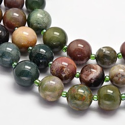 Natural Moss Agate Graduated Beaded Necklaces&nbsp;NJEW-F113-01C