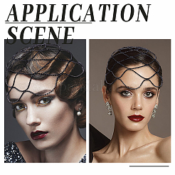 1Pc Rhinestone Mesh Headpiece Cap&nbsp;AJEW-HY0002-55B