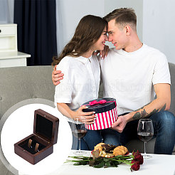 Wooden Jewelry Cufflinks Storage Magnetic Gift Case&nbsp;CON-WH0095-78B