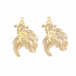 Rack Plating 201 Stainless Steel Filigree Pendants&nbsp;STAS-T057-35G