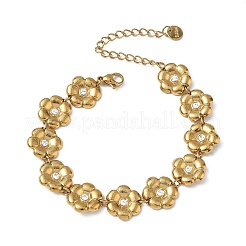 304 Stainless Steel Micro Pave Cubic Zirconia Link Bracelets for Women&nbsp;SA-CBA4051-04G