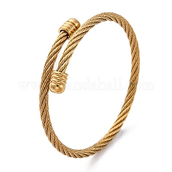 304 Stainless Steel Torque Bangles for Women&nbsp;BJEW-G584-18G