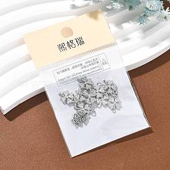 SHEGRACE Brass Micro Pave Clear Cubic Zirconia Charms&nbsp;XGRQ2O411-415P
