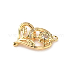 Brass Micro Pave Clear Cubic Zirconia Pendants&nbsp;KK-D504-10G