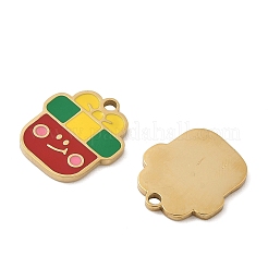 Christmas 304 Stainless Steel Enamel Pendants&nbsp;STAS-Z093-08O-G