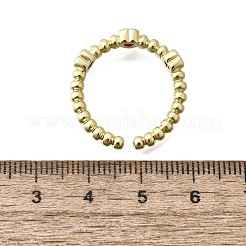 Brass Micro Pave Cubic Zirconia Open Cuff Rings for Women&nbsp;RJEW-F179-01G