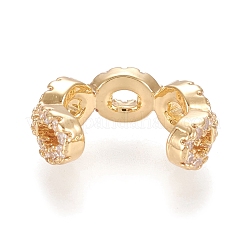 Brass Micro Pave Clear Cubic Zirconia Cuff Earrings&nbsp;EJEW-M195-09G
