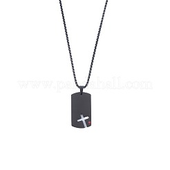 201 Stainless Steel Ruby Rhinestone Pendant Necklaces&nbsp;FS-WGBCC8A-03