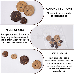 200Pcs 2 Styles Natrual Coconut Buttons&nbsp;BUTT-GF0003-99