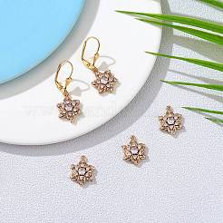 6 Pieces Flower Clear Cubic Zirconia Charm Pendant Brass Flower Charm Long-Lasting Plated Pendant for Jewelry Necklace Bracelet Earring Making Crafts&nbsp;JX400A