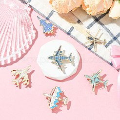 6Pcs 6 Styles Airplane Enamel Pins&nbsp;JEWB-CJ0002-99