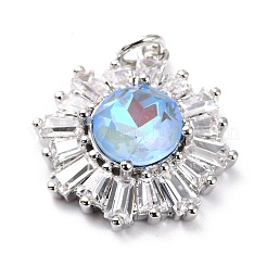 Brass Micro Pave Cubic Zirconia Pendants&nbsp;ZIRC-O044-21B-P