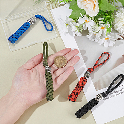 4Pcs Polyester & Spandex Cord Ropes Keychain Carabiner&nbsp;HJEW-UN00082